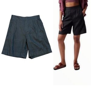 Athleta Playa Linen Bermuda Black Shorts